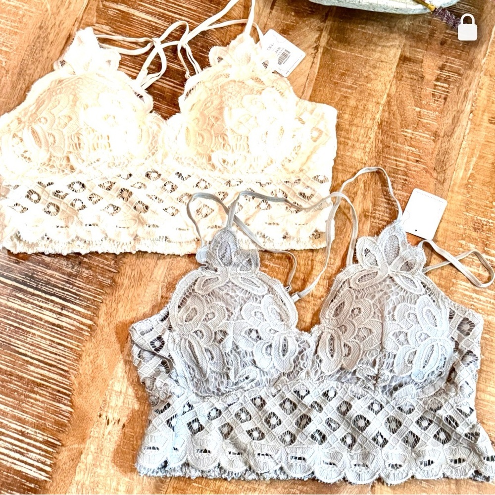 Boutique Bralettes in Ivory & Gray with Padding Brand New Size XL